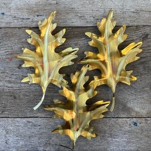 Vintage Brass Wall Decor Leaves